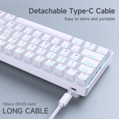 Imagem de Teclado mecânico para jogos DIERYA DK61SE 60% com interruptor azul
