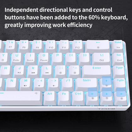 Imagem de Teclado mecânico para jogos DIERYA T68SE 60% com interruptores azuis