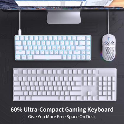 Imagem de Teclado mecânico para jogos DIERYA T68SE 60% com interruptores azuis