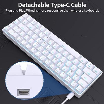 Imagem de Teclado mecânico para jogos DIERYA T68SE 60% com interruptores azuis
