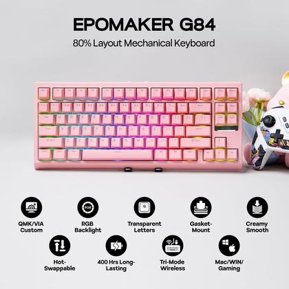 Imagem de Teclado mecânico para jogos EPOMAKER G84 80% RGB Wireless