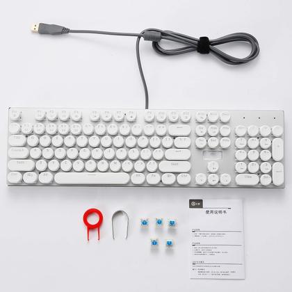 Imagem de Teclado mecânico para jogos HUO JI E-Yooso Z-88 com fio branco