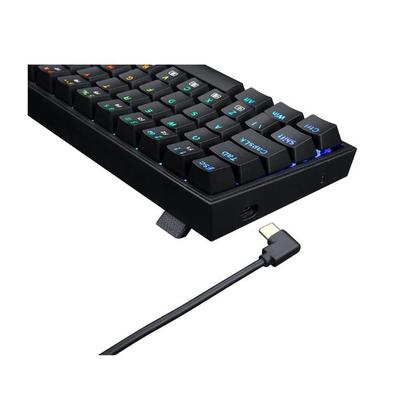 Imagem de Teclado Mecânico Redragon Castor RGB Switch Azul USB 66% ABNT2 Preto -  K631-RGB