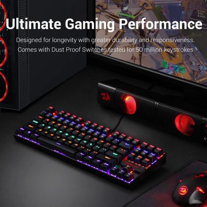 Imagem de Teclado mecânico Redragon K552 Rainbow LED para jogos