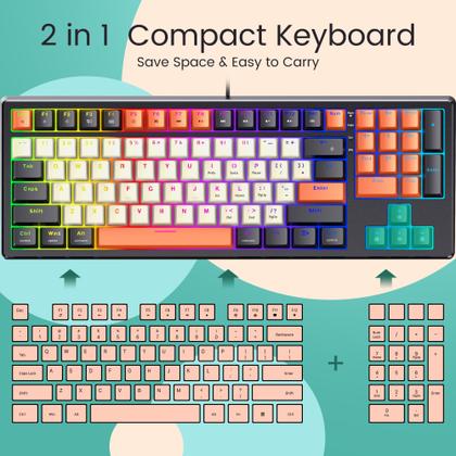 Imagem de Teclado mecânico RiSophy atualizou o interruptor vermelho com fio RGB