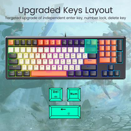 Imagem de Teclado mecânico RiSophy atualizou o interruptor vermelho com fio RGB