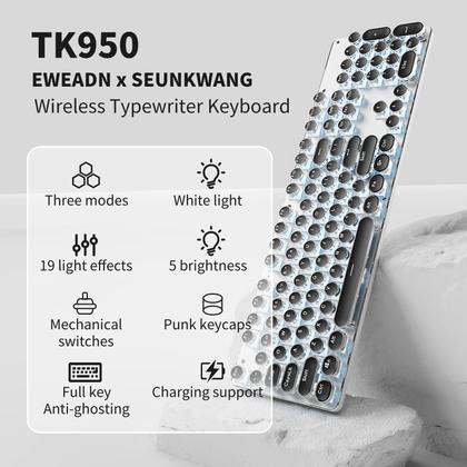 Imagem de Teclado Mecânico Sem Fio EWEADN TK950 Bluetooth - Preto