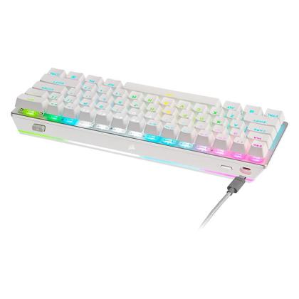 Imagem de Teclado Mecânico Sem Fio Gamer Corsair K70 PRO, Mini Wireless, CHERRY MX Speed Switch, 100% anti-ghosting, US, Branco - CH-9189114-NA