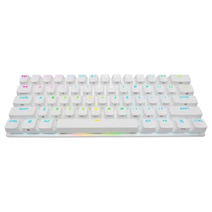 Imagem de Teclado Mecânico Sem Fio Gamer Corsair K70 PRO, Mini Wireless, CHERRY MX Speed Switch, 100% anti-ghosting, US, Branco - CH-9189114-NA