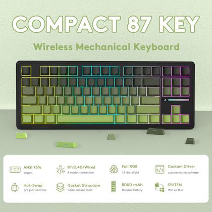 Imagem de Teclado mecânico sem fio para jogos ATTACK SHARK M87 PRO