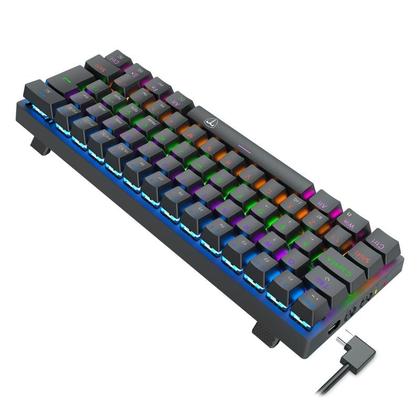 Imagem de Teclado Mecânico T-Dagger Arena Pro Sem Fio Rainbow 60% Switch Marrom Preto - T-TGK321PRO-BR PT
