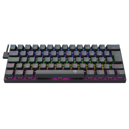 Imagem de Teclado Mecânico T-Dagger Arena Pro Sem Fio Rainbow 60% Switch Marrom Preto - T-TGK321PRO-BR PT