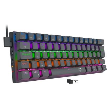 Imagem de Teclado Mecânico T-Dagger Arena Pro Sem Fio Rainbow 60% Switch Marrom Preto - T-TGK321PRO-BR PT
