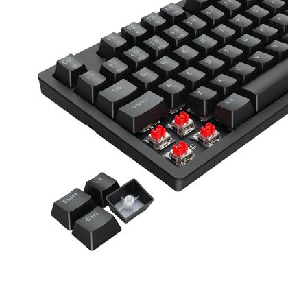 Imagem de Teclado Mecânico T-Dagger Holysword Rainbow Sem Fio Switch Marrom 1800 Compact Preto - T-TGK331-BR