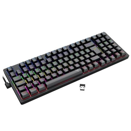 Imagem de Teclado Mecânico T-Dagger Holysword Rainbow Sem Fio Switch Marrom 1800 Compact Preto - T-TGK331-BR