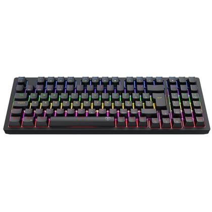 Imagem de Teclado Mecânico T-Dagger Holysword Rainbow Sem Fio Switch Marrom 1800 Compact Preto - T-TGK331-BR