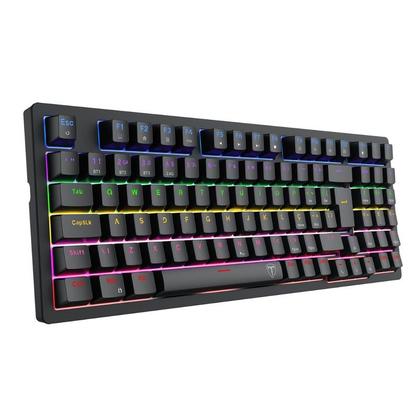 Imagem de Teclado Mecânico T-Dagger Holysword Rainbow Sem Fio Switch Marrom 1800 Compact Preto - T-TGK331-BR