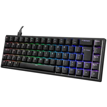 Imagem de Teclado mecanico usb gamer 3068s switch orange akko preto