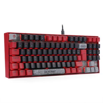 Imagem de Teclado mecanico usb gamer horda do world of warcraft led vermelho switch blizzard redragon ymg1 preto e vermelho