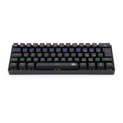 Teclado mecanico usb gamer lakshmi rainbow switch black redragon k606r preto