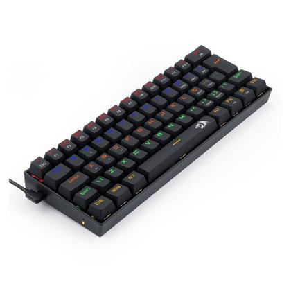 Imagem de Teclado mecanico usb gamer lakshmi rainbow switch black redragon k606r preto