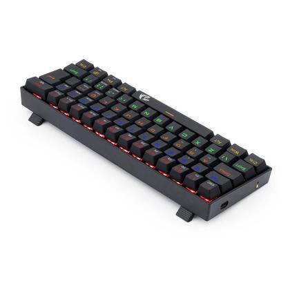Imagem de Teclado mecanico usb gamer lakshmi rainbow switch black redragon k606r preto
