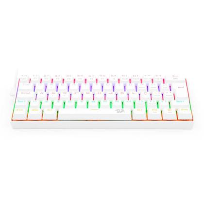 Imagem de Teclado mecanico usb gamer lakshmi rainbow switch brown redragon k606w-r branco