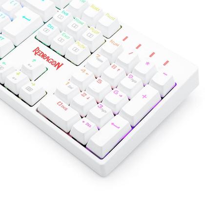 Imagem de Teclado mecanico usb gamer surara pro switch red redragon k582w-rgb-pro branco