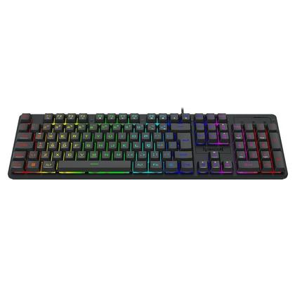 Imagem de Teclado Membrana Gamer Redragon Netherbane Rainbow Full Size Preto - K521-R