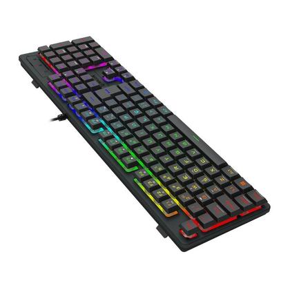 Imagem de Teclado Membrana Gamer Redragon Netherbane Rainbow Full Size Preto - K521-R