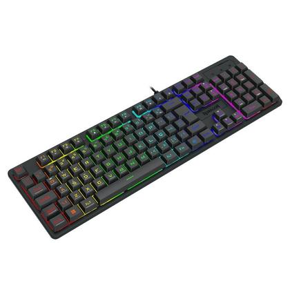 Imagem de Teclado Membrana Gamer Redragon Netherbane Rainbow Full Size Preto - K521-R