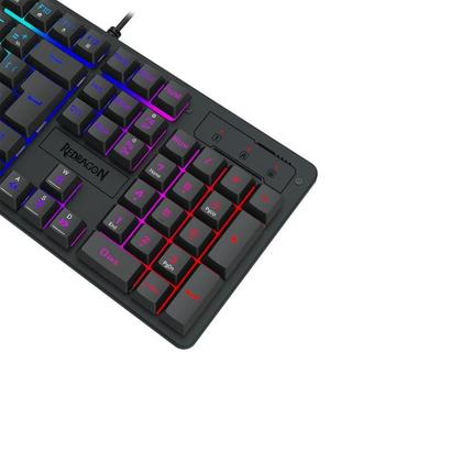 Imagem de Teclado Membrana Gamer Redragon Netherbane Rainbow Full Size Preto - K521-R