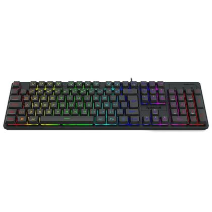 Imagem de Teclado Membrana Gamer Redragon Netherbane RGB Full Size USB Preto - K521-RGB