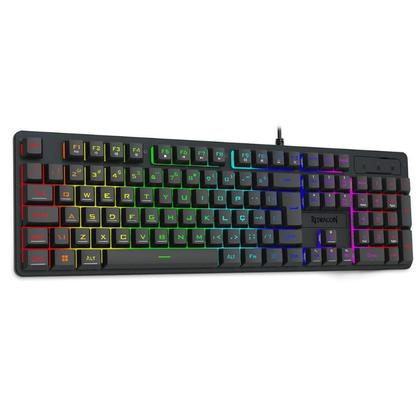 Imagem de Teclado Membrana Gamer Redragon Netherbane RGB Full Size USB Preto - K521-RGB
