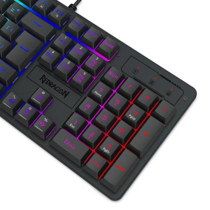 Imagem de Teclado Membrana Gamer Redragon Netherbane Rgb K521 Preto