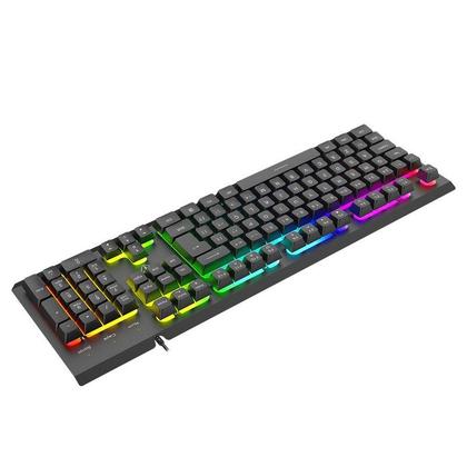 Imagem de Teclado Membrana T-dagger Nova RGB Full Size USB ABNT2 Preto - T-TGK110