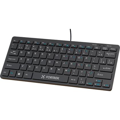 Imagem de Teclado Mini Office Fortrek K13, USB 2.0, ABNT2, Plug & Play, Preto - 84954