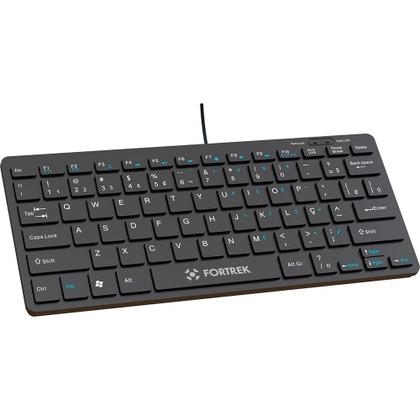 Imagem de Teclado Mini Office Fortrek K13, USB 2.0, ABNT2, Plug & Play, Preto - 84954