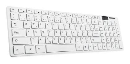 Imagem de Teclado Mouse Kit Home Office Sem Fio Branco Exbom BK-S1000
