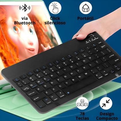 Imagem de Teclado Mouse Sem Fio Bluetooth Tablet Notebook Universal Premium