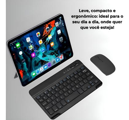 Imagem de Teclado Mouse Sem Fio Bluetooth Tablet Notebook Universal Premium