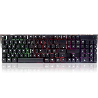 Imagem de Teclado multimidia Gamer Semi Mecanico GK-41 com iluminação RGB