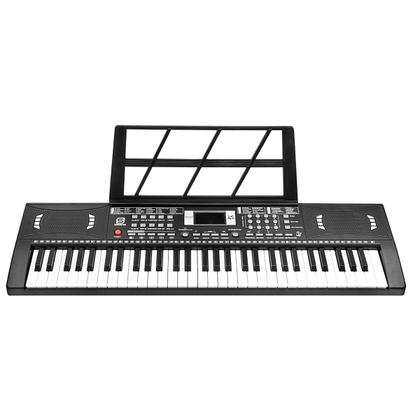 Imagem de Teclado Musical 61 Teclas Com Funções Profissionais Display Microfone Com Fio E Suporte Partitura