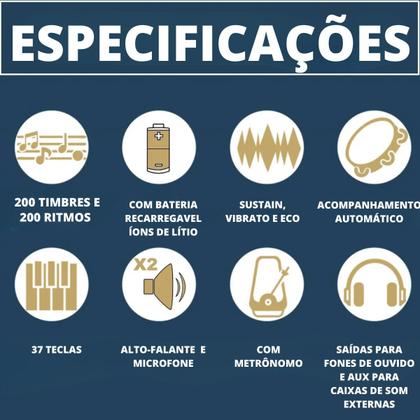 Imagem de Teclado Musical Infantil Iniciante Com Microfone Spring