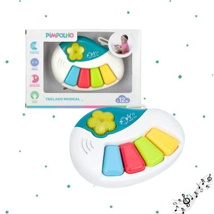 Imagem de Teclado Musical Para Bebe Unissex Pimpolho Verde e Branco