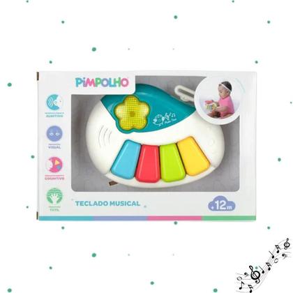 Imagem de Teclado Musical Para Bebe Unissex Pimpolho Verde e Branco