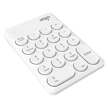 Teclado Numerico Aigo N18 / Sem Fio - Branco Imagem de Teclado Numerico Aigo N18 / Sem Fio - Branco