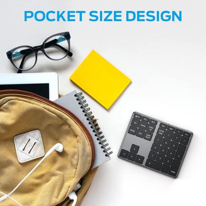 Imagem de Teclado numérico Bluetooth iClever KP10 de alumínio para vários dispositivos