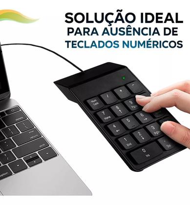 Imagem de Teclado Numérico Exbom Com Fio 18 Teclas