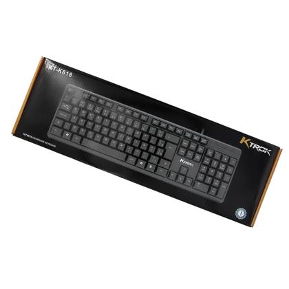 Imagem de Teclado Office Ktrok C/Fio USB Preto Layout ABNT2 Português